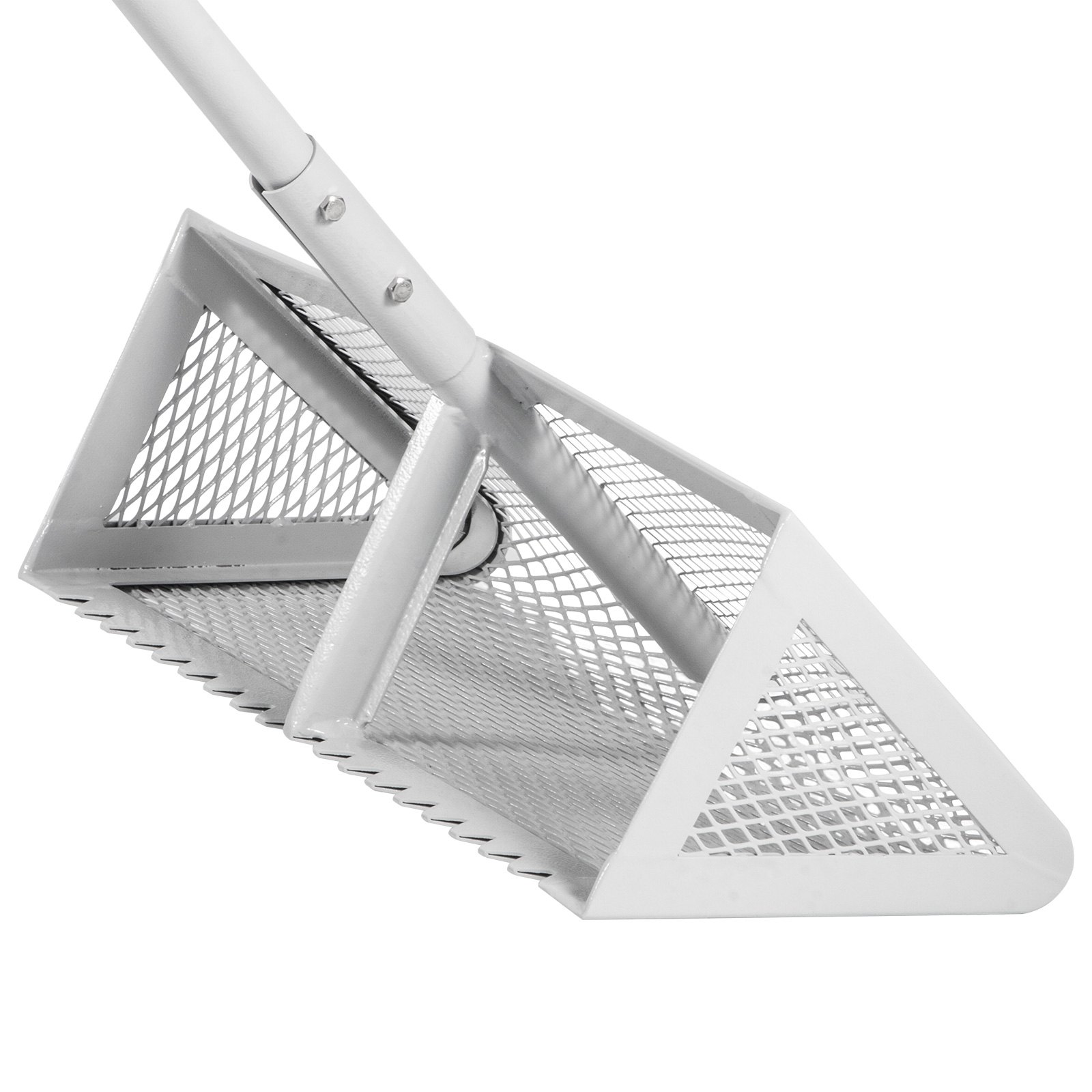 VEVOR Sand Rake Beach Rake 130 cm Pole Muck Sand Flea 40 cm Silver Weed Cutter