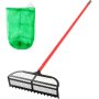 Vevor Sand Rake Beach Rake 65" Pole Muck Sand Flea Rake 16x5" Red Weed Cutter