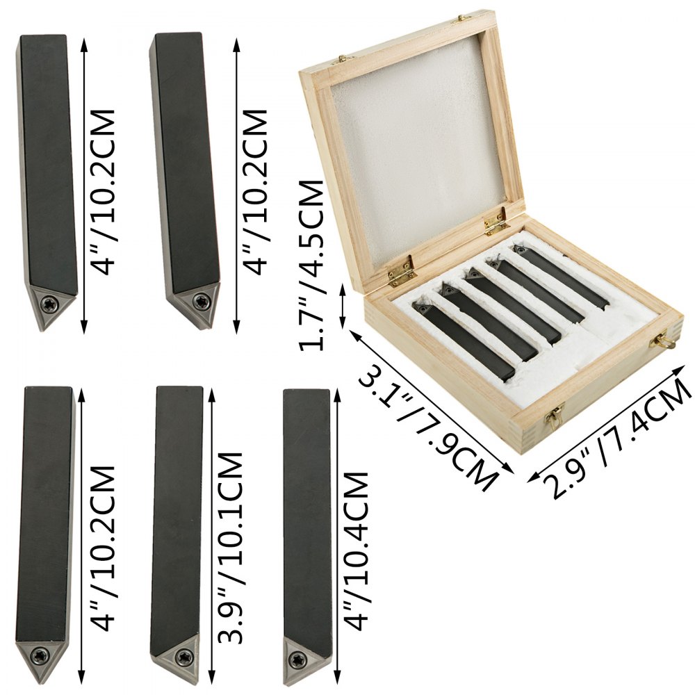 5pcs Indexable Carbide 5/8" 16mm Lathe Tools Lathe Tool Industrial Turning