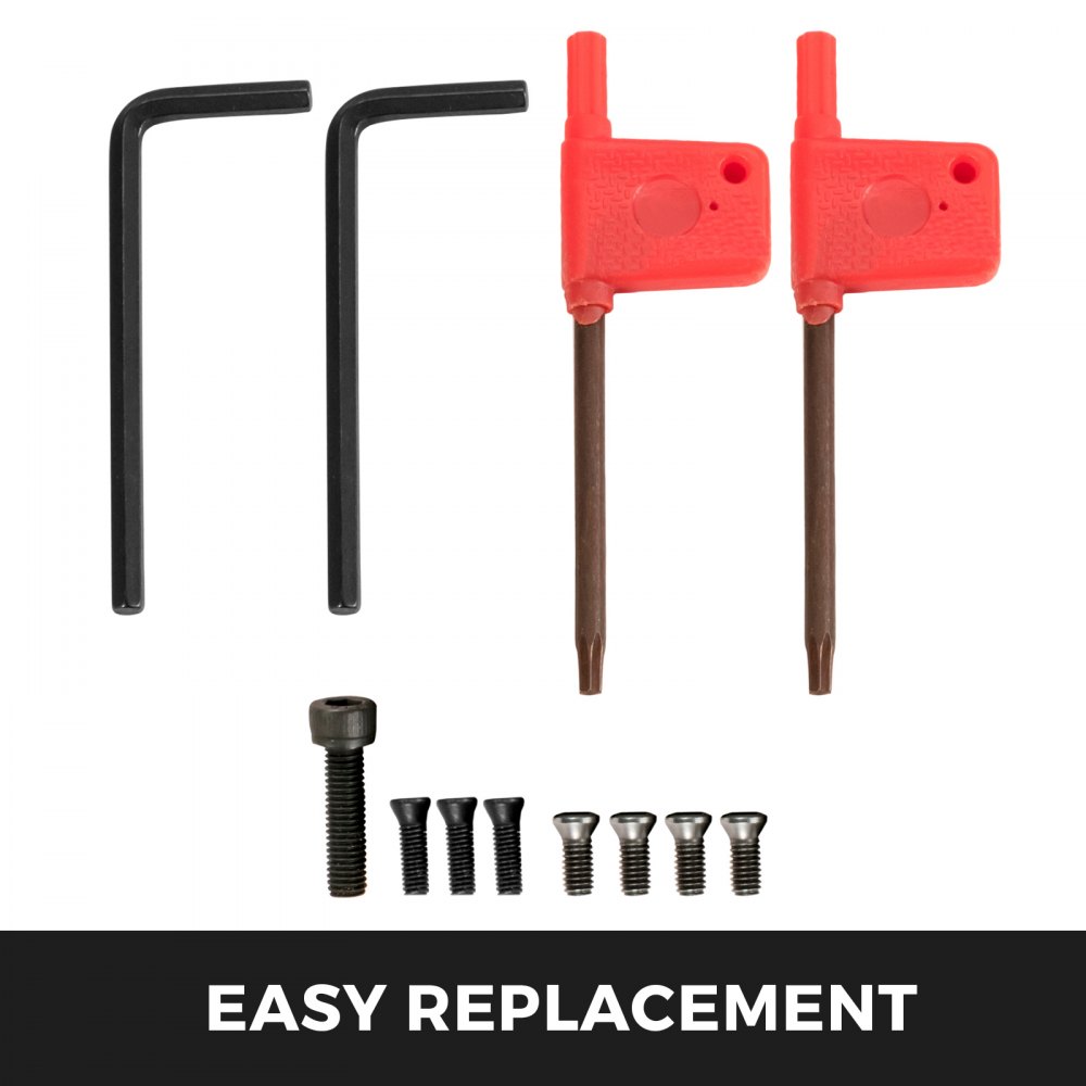 VEVOR 7 Pieces Indexable Lathe Turning Tool Holder, 1/2 in, CNC Heavy-Duty Metal Lathe Cutting Tools, with Tin Coated Carbide Inserts Aluminum Case, for Turning Grooving Threading Cut Off Holders Set