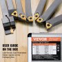 VEVOR indexable carbide lathe tools with user guide and size parameters on box.