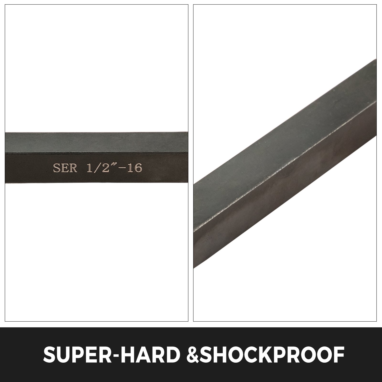 VEVOR 7 Pieces Indexable Lathe Turning Tool Holder, 1/2 in, CNC Heavy-Duty Metal Lathe Cutting Tools, with Tin Coated Carbide Inserts Aluminum Case, for Turning Grooving Threading Cut Off Holders Set