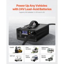 VEVOR Forklift Battery Charger Smart Automatic 24V 30A Fast Charger Portable