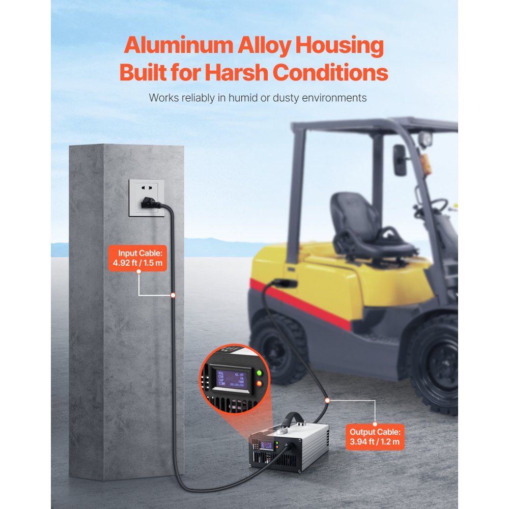 VEVOR Forklift Battery Charger, 36V, 30A Smart Fully-Automatic Lead-Acid Battery Charger, 24 Volt Trickle Charger with Anderson Plug, Cooling Fan, OLED Display, for Forklift Golf Cart Floor Scrubber