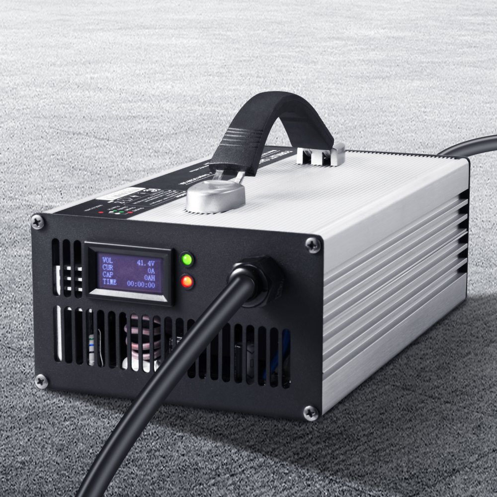 Cargador de batería VEVOR para montacargas, 36 V, 30 A, totalmente automático, inteligente, de plomo-ácido, de 24 V con enchufe Anderson, ventilador de refrigeración y pantalla OLED, para carretilla elevadora, carrito de golf y fregadora de suelos.