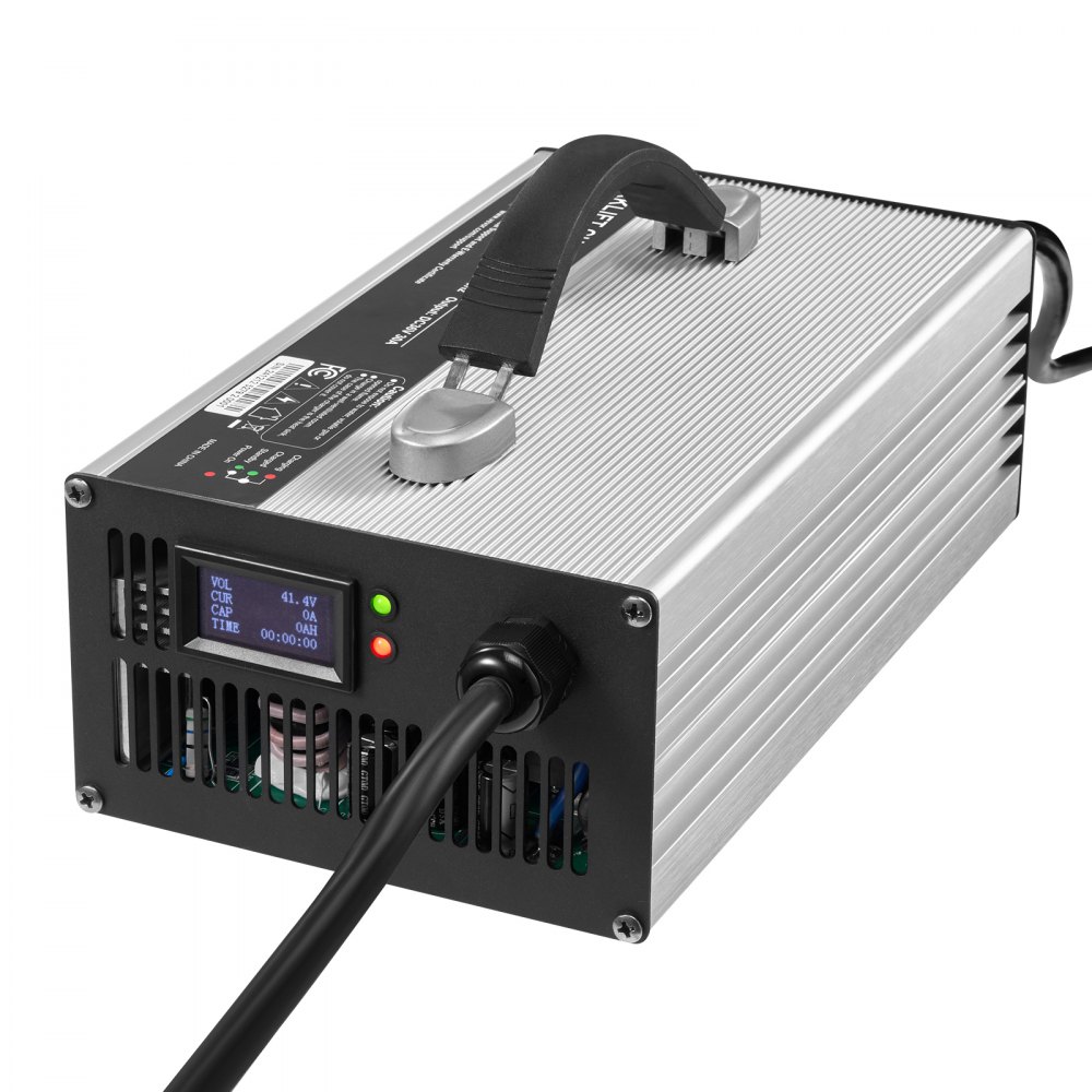 Cargador de batería VEVOR para montacargas, 36 V, 30 A, totalmente automático, inteligente, de plomo-ácido, de 24 V con enchufe Anderson, ventilador de refrigeración y pantalla OLED, para carretilla elevadora, carrito de golf y fregadora de suelos.