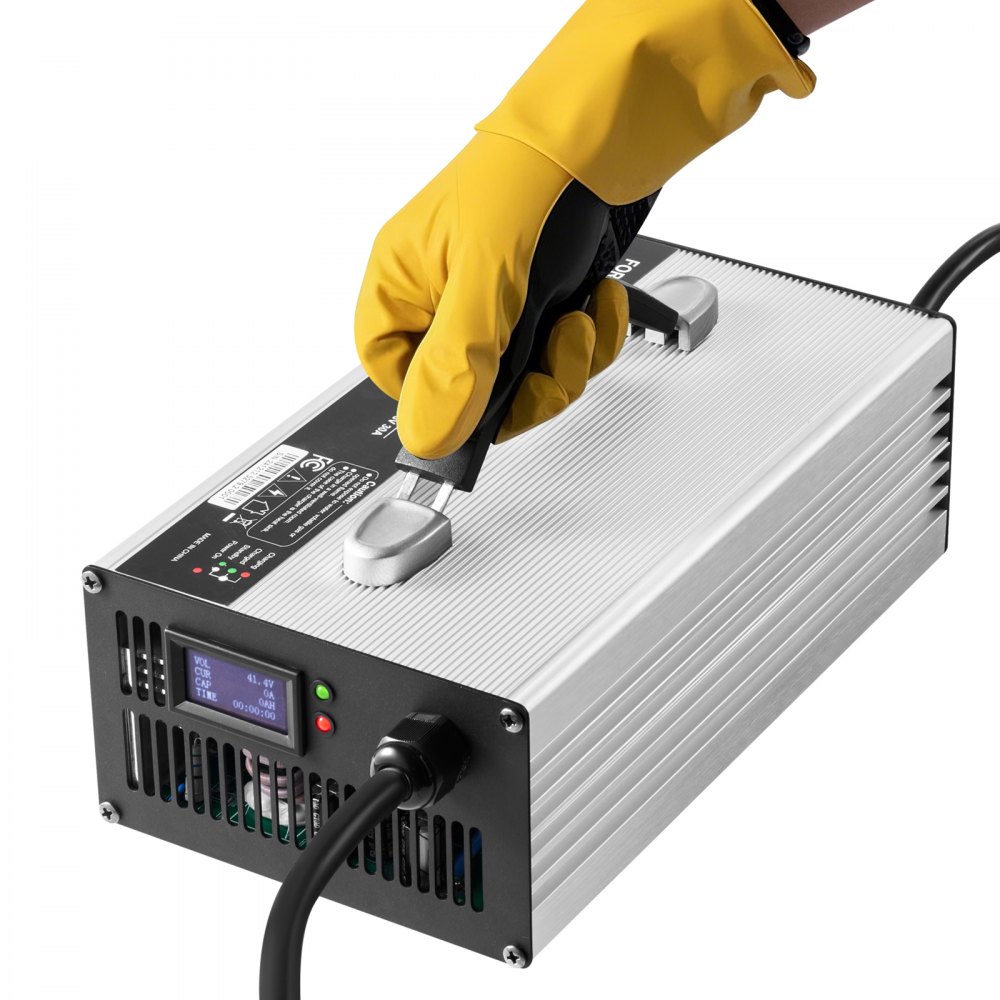 Cargador de batería VEVOR para montacargas, 36 V, 30 A, totalmente automático, inteligente, de plomo-ácido, de 24 V con enchufe Anderson, ventilador de refrigeración y pantalla OLED, para carretilla elevadora, carrito de golf y fregadora de suelos.