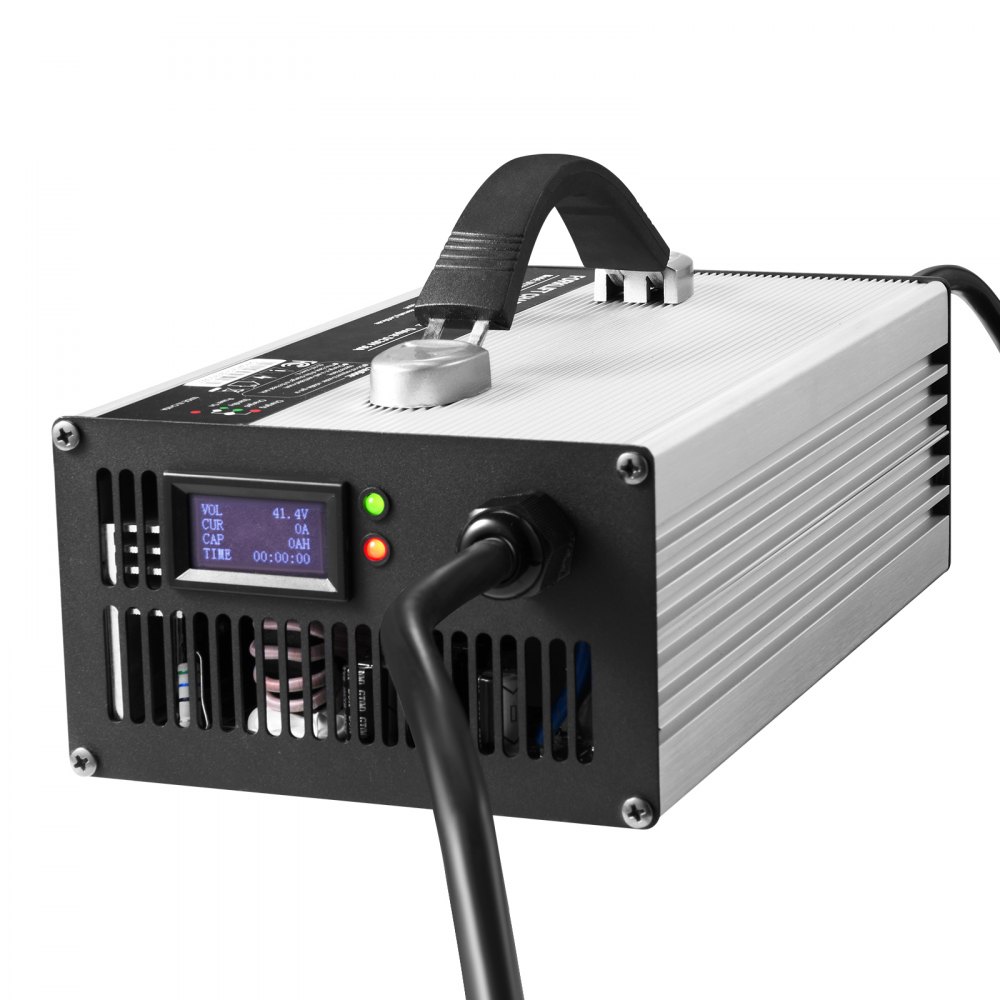 Cargador de batería VEVOR para montacargas, 36 V, 30 A, totalmente automático, inteligente, de plomo-ácido, de 24 V con enchufe Anderson, ventilador de refrigeración y pantalla OLED, para carretilla elevadora, carrito de golf y fregadora de suelos.