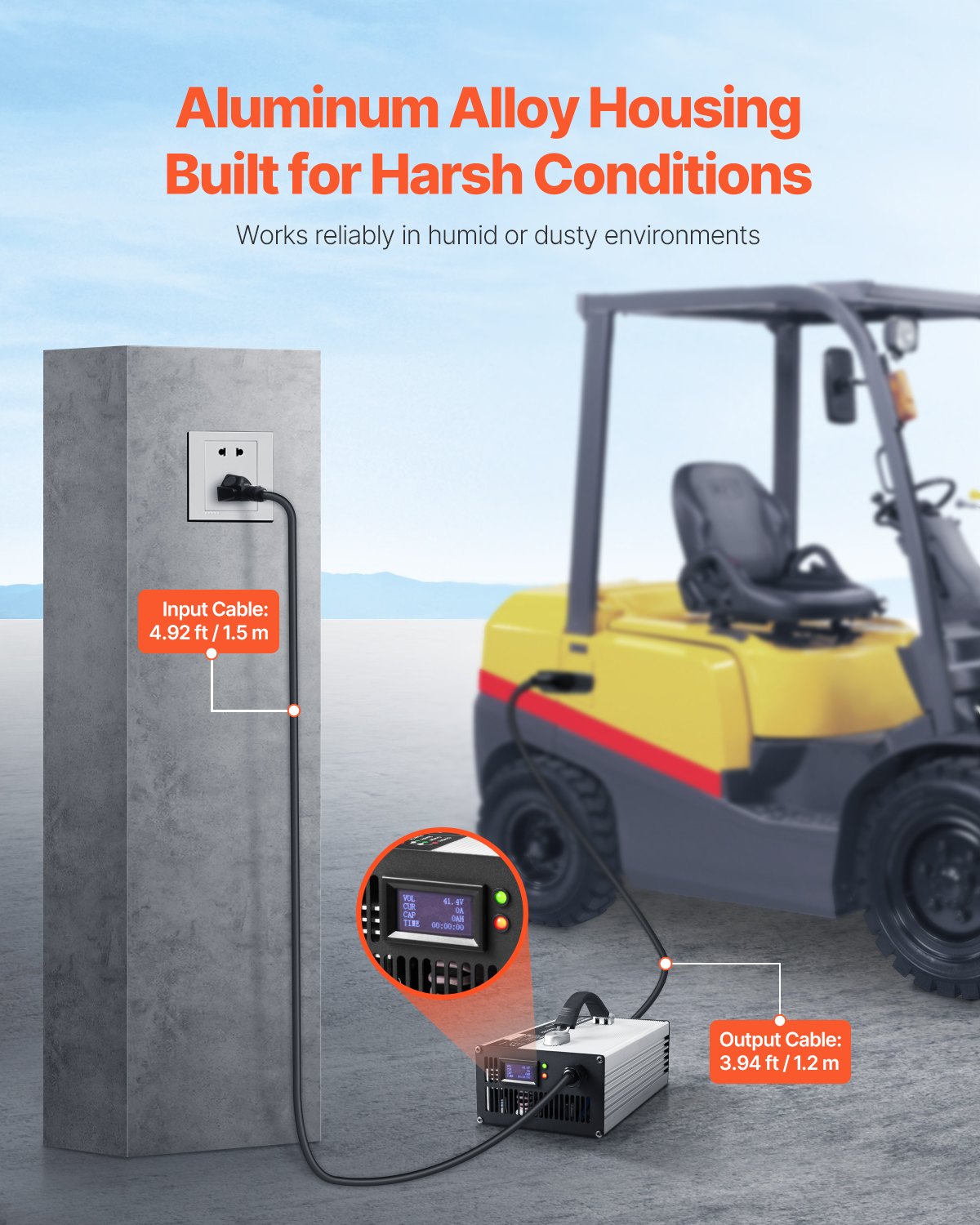 VEVOR Forklift Battery Charger, 36V, 30A Smart Fully-Automatic Lead-Acid Battery Charger, 24 Volt Trickle Charger with Anderson Plug, Cooling Fan, OLED Display, for Forklift Golf Cart Floor Scrubber