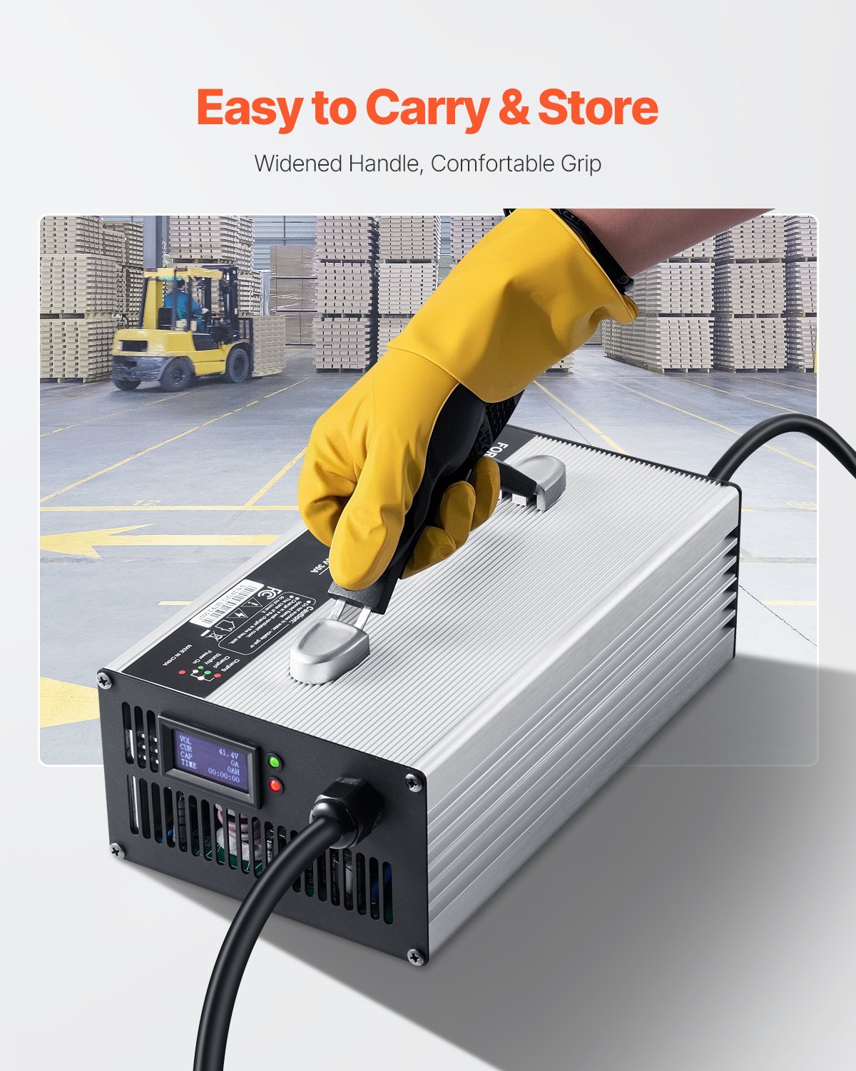 VEVOR Forklift Battery Charger, 36V, 30A Smart Fully-Automatic Lead-Acid Battery Charger, 24 Volt Trickle Charger with Anderson Plug, Cooling Fan, OLED Display, for Forklift Golf Cart Floor Scrubber