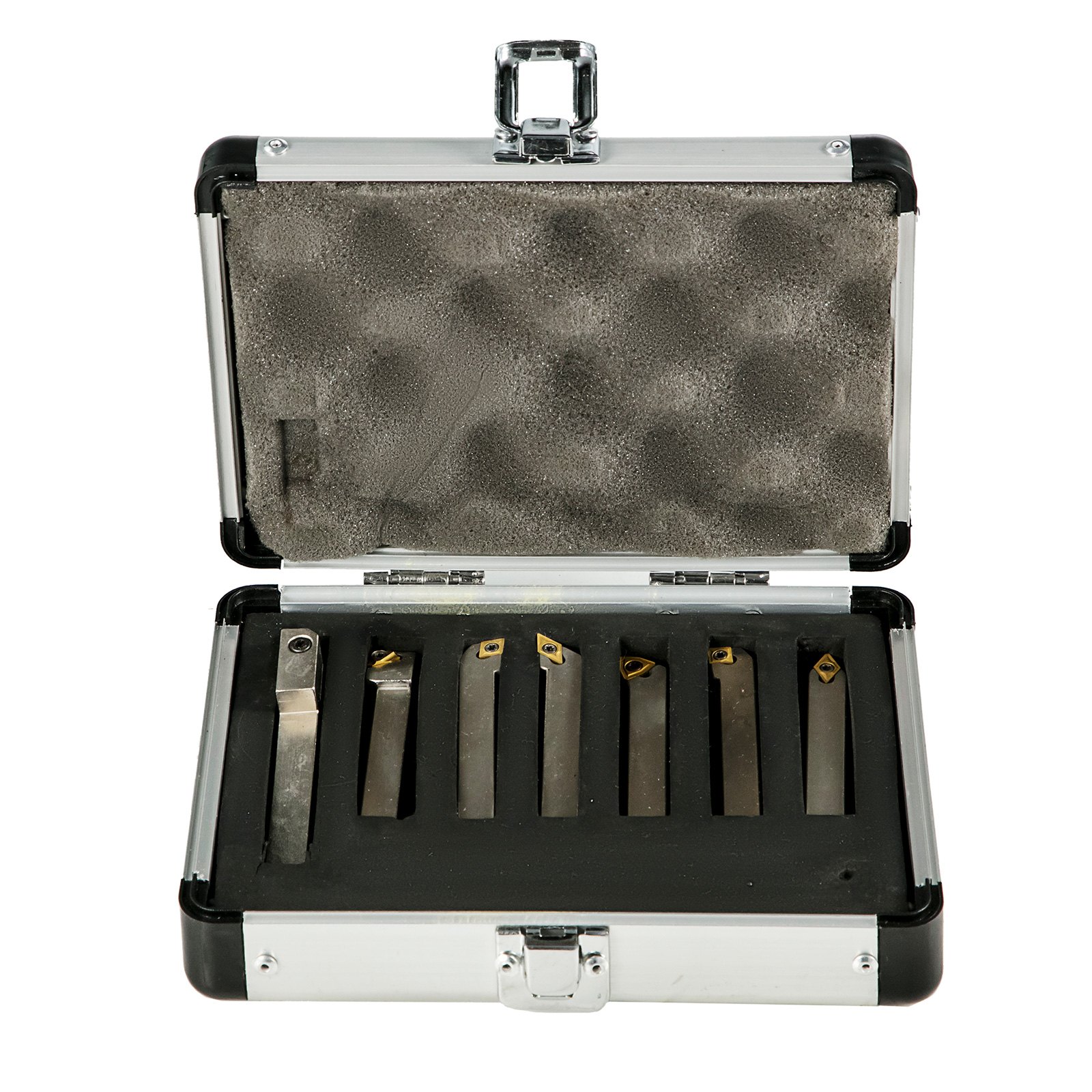 VEVOR Indexable Carbide Tools, 1/4" Industrial Lathe Tools, 7Pcs/Set Turning Tool Set, Super-Hard 40cr Mental Lathe Tools Inserts