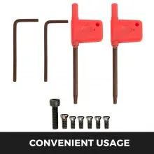 VEVOR Indexable Carbide Tools 1/4" Industrial Lathe Tools 7Pcs/Set Turning Tool Set Super-hard 40cr Mental Lathe Tools Inserts Carbide Tool Holder for Lathe in Black with Portable Case