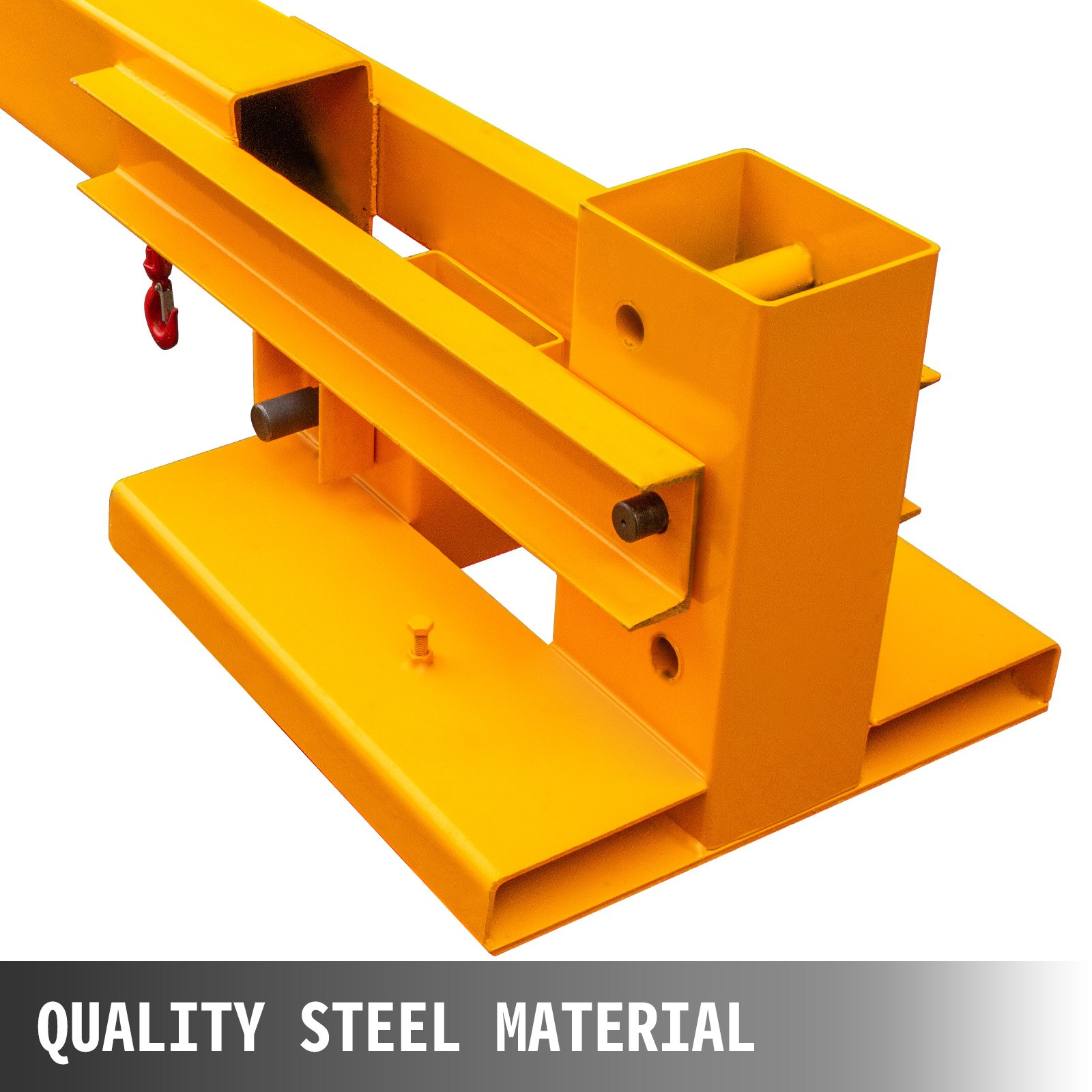 VEVOR Forklift Mobile Crane 6000lbs/3T Capacity, Forklift Crane Attachment 2 Hooks, Forklift Lifting Hoist with Truss Jib Boom, Forklift Extension, Forklift Boom Attachment Towing Handling Equipment