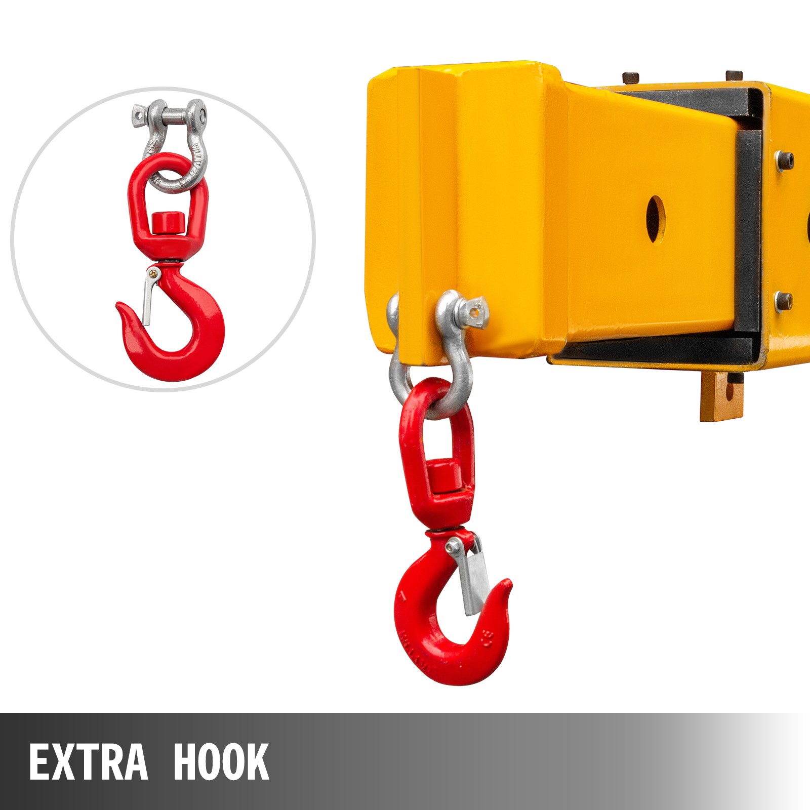 VEVOR Forklift Mobile Crane 6000lbs/3T Capacity, Forklift Crane Attachment 2 Hooks, Forklift Lifting Hoist with Truss Jib Boom, Forklift Extension, Forklift Boom Attachment Towing Handling Equipment