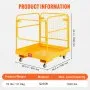 VEVOR Forklift Safety Cage, 544 kg Load Capacity, 92 x 92 cm Folding Forklift Work Platform with Lockable Swivel Wheels, Drain Hole, and Device Chain, Holds 1 to 2 Adults, Perfect for Aerial Work