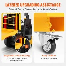 VEVOR Forklift Safety Cage, 1200 lbs Load Capacity, 36 x 36 inches Folding Forklift Work Platform with Lockable Swivel Wheels, Drain Hole & Device Chain, Holds 1 to 2 Adults, Perfect for Aerial Work