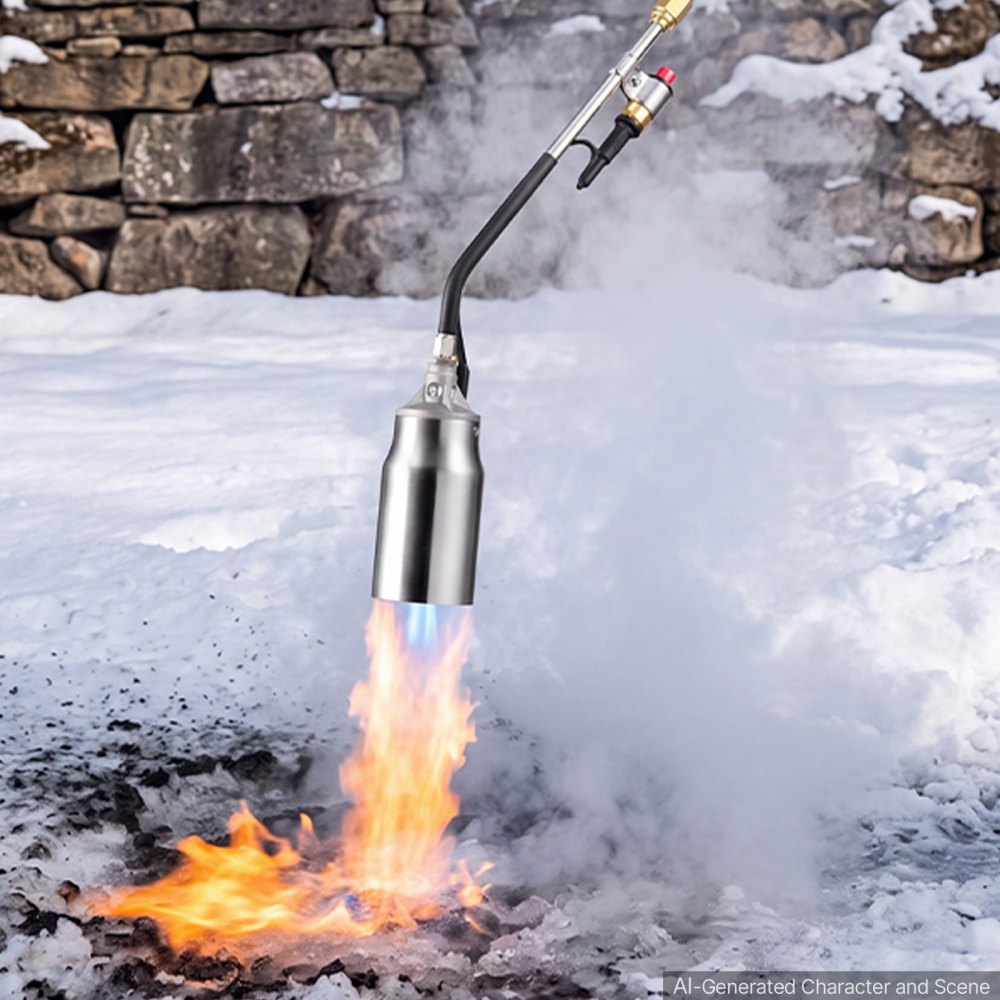 VEVOR Propane Torch Weed Burner 950 mm 270,000 BTU Output with 3.8 m Hose, for Garden Road Ice Snow Melting, Adjustable Flame, Heavy Duty Blow Torch with Turbo Trigger & Self Igniter, Flamethrower