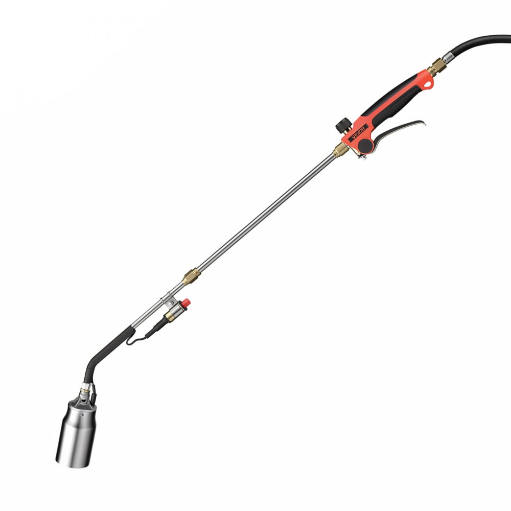 VEVOR Propane Torch Weed Burner 950 mm 270,000 BTU Output with 3.8 m Hose, for Garden Road Ice Snow Melting, Adjustable Flame, Heavy Duty Blow Torch with Turbo Trigger & Self Igniter, Flamethrower