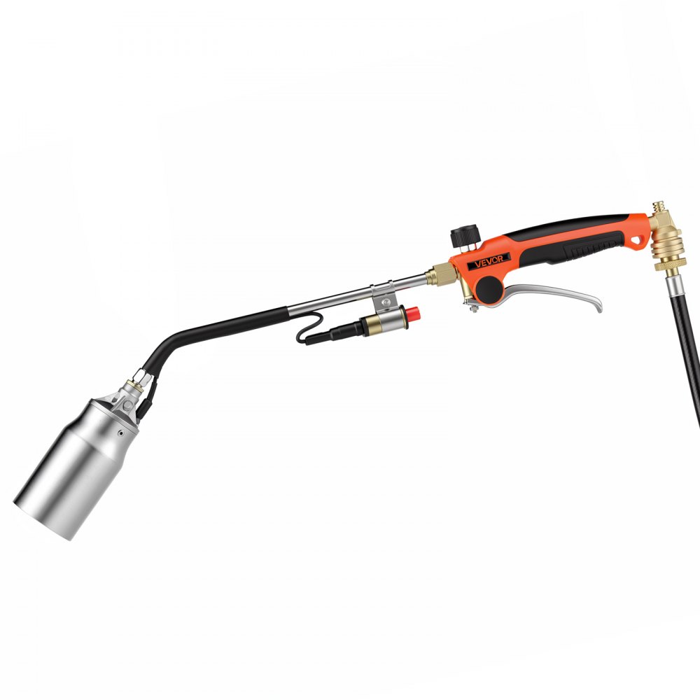 VEVOR Propane Torch Weed Burner 850 mm 270,000 BTU Output with 3.8 m Hose, for Garden Road Ice Snow Melting, Adjustable Flame, Heavy Duty Blow Torch with Turbo Trigger & Self Igniter, Flamethrower