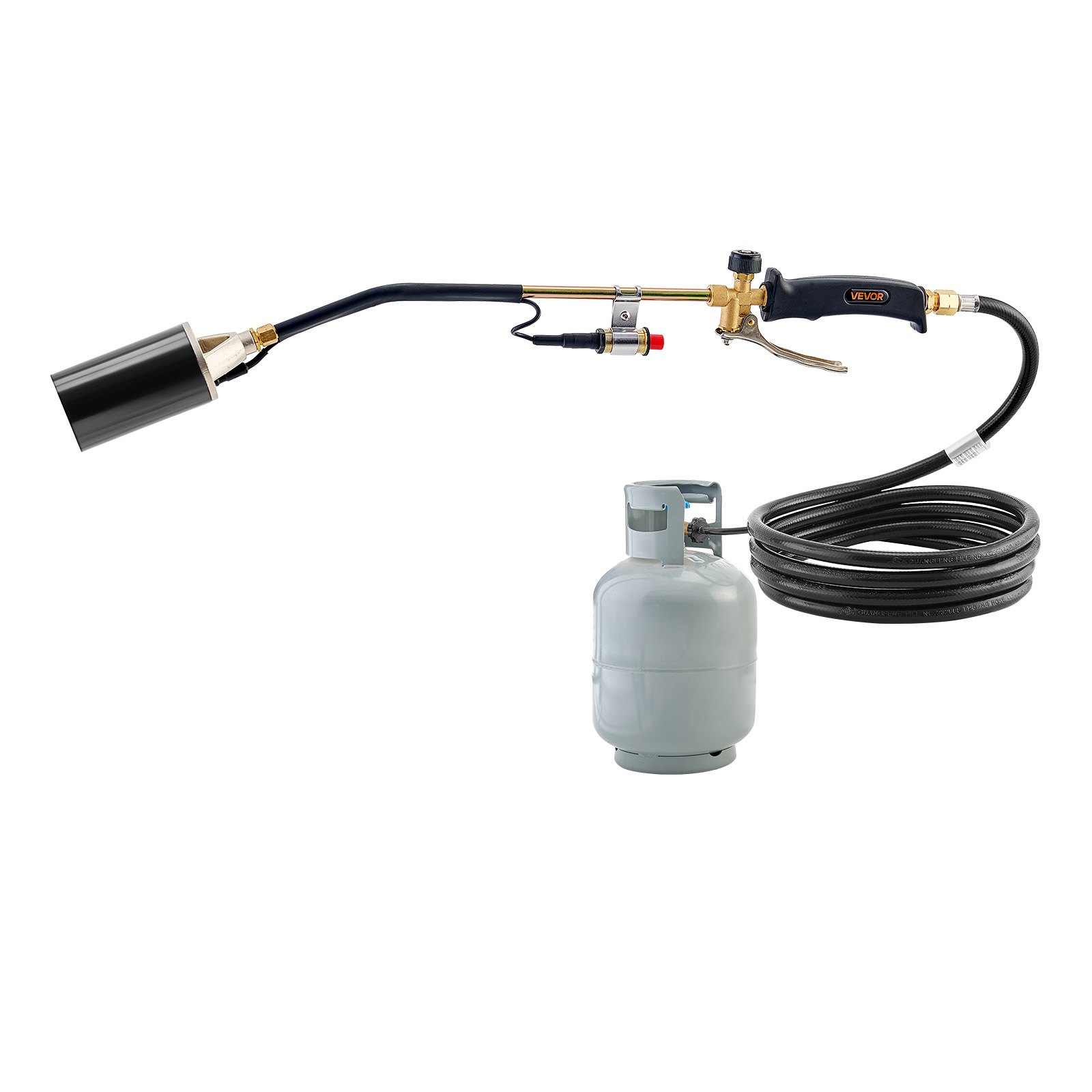 VEVOR Propane Torch Weed Burner, High Output 1,800,000 BTU with 3 m Hose, Heavy Duty Blow Torch with Adjustable Flame & Turbo Trigger Push Button Auto Igniter, Flamethrower for Garden Ice Snow Road
