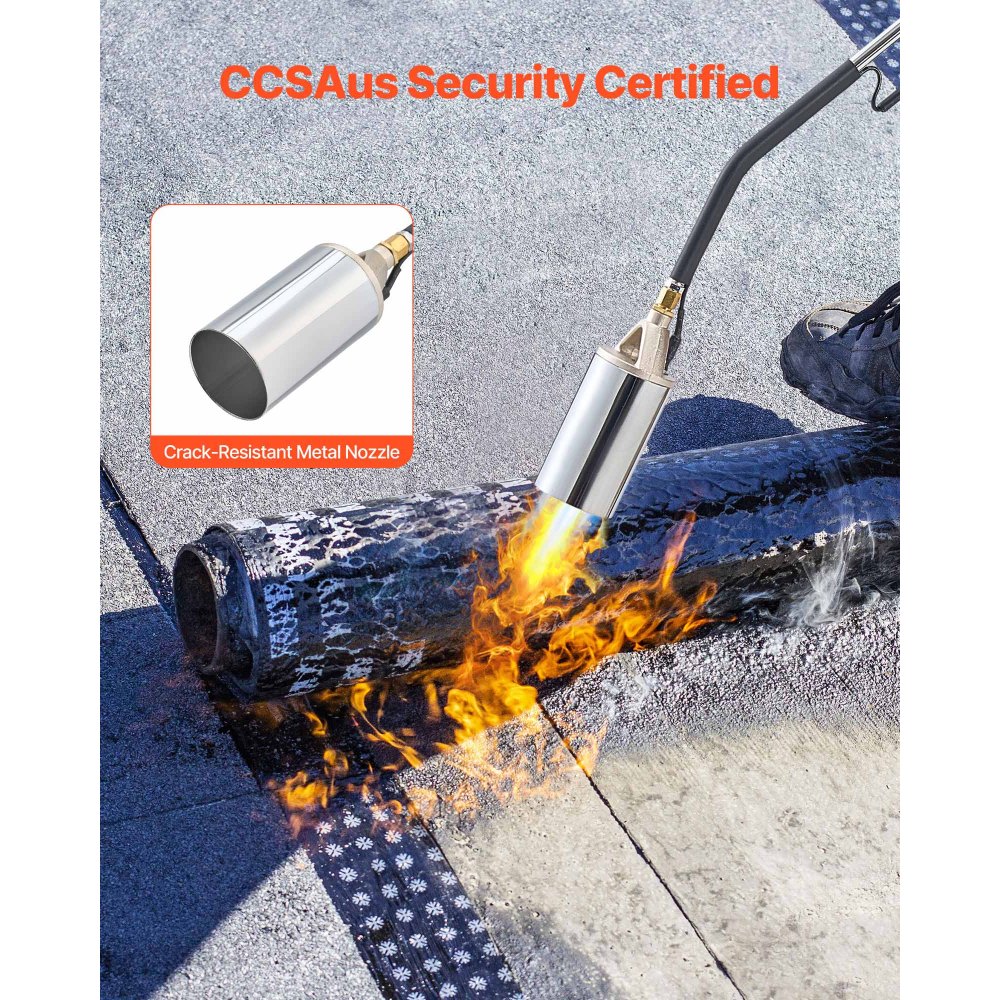 VEVOR Propane Torch Weed Burner, High Output 1,800,000 BTU with 3 m Hose, Heavy Duty Blow Torch with Adjustable Flame and Turbo Trigger Push Button Igniter, Flamethrower Kit for Garden Ice Snow Road