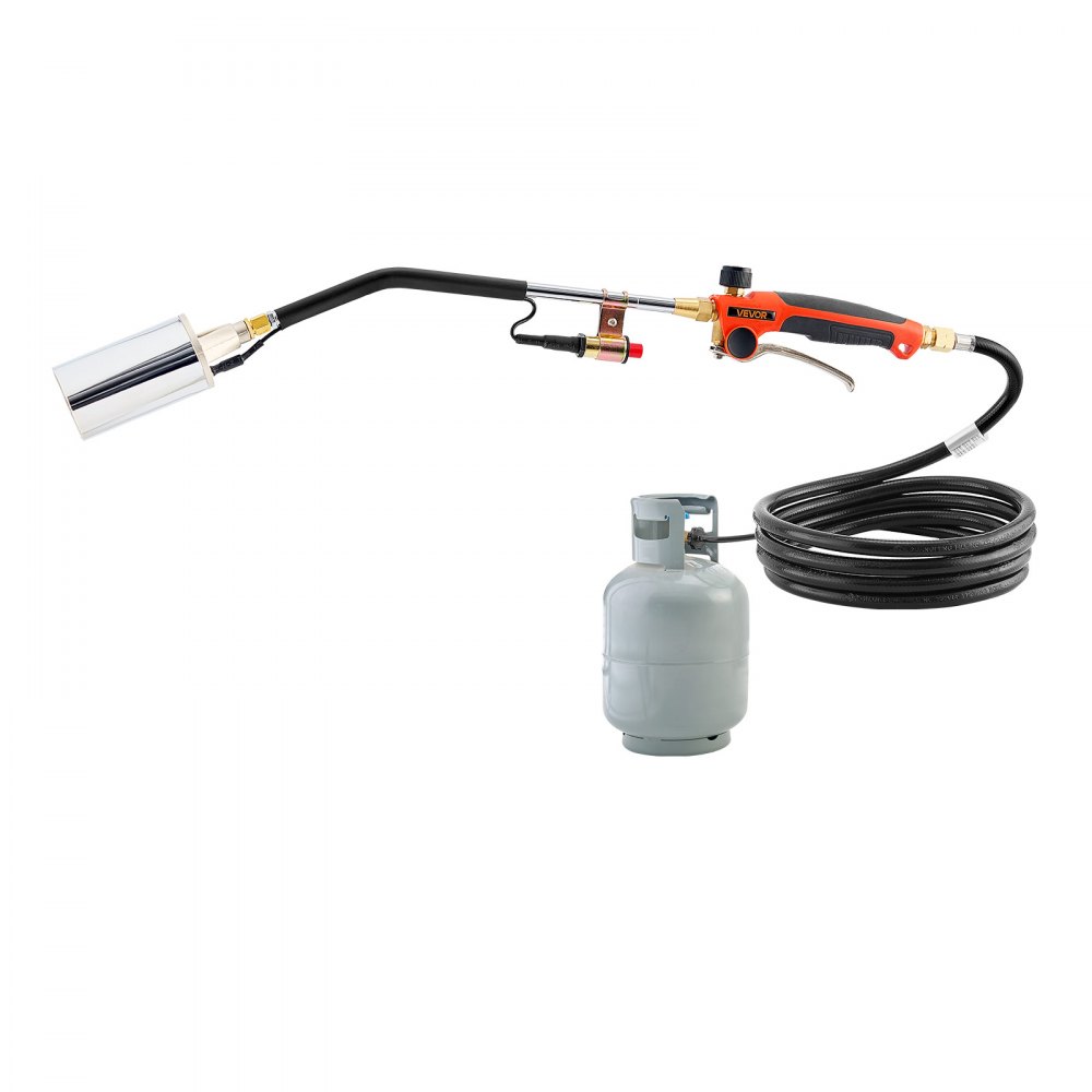 VEVOR Propane Torch Weed Burner, High Output 1,800,000 BTU with 10 ft Hose, Heavy Duty Blow Torch with Adjustable Flame and Turbo Trigger Push Button Igniter, Flamethrower Kit for Garden Ice Snow Road