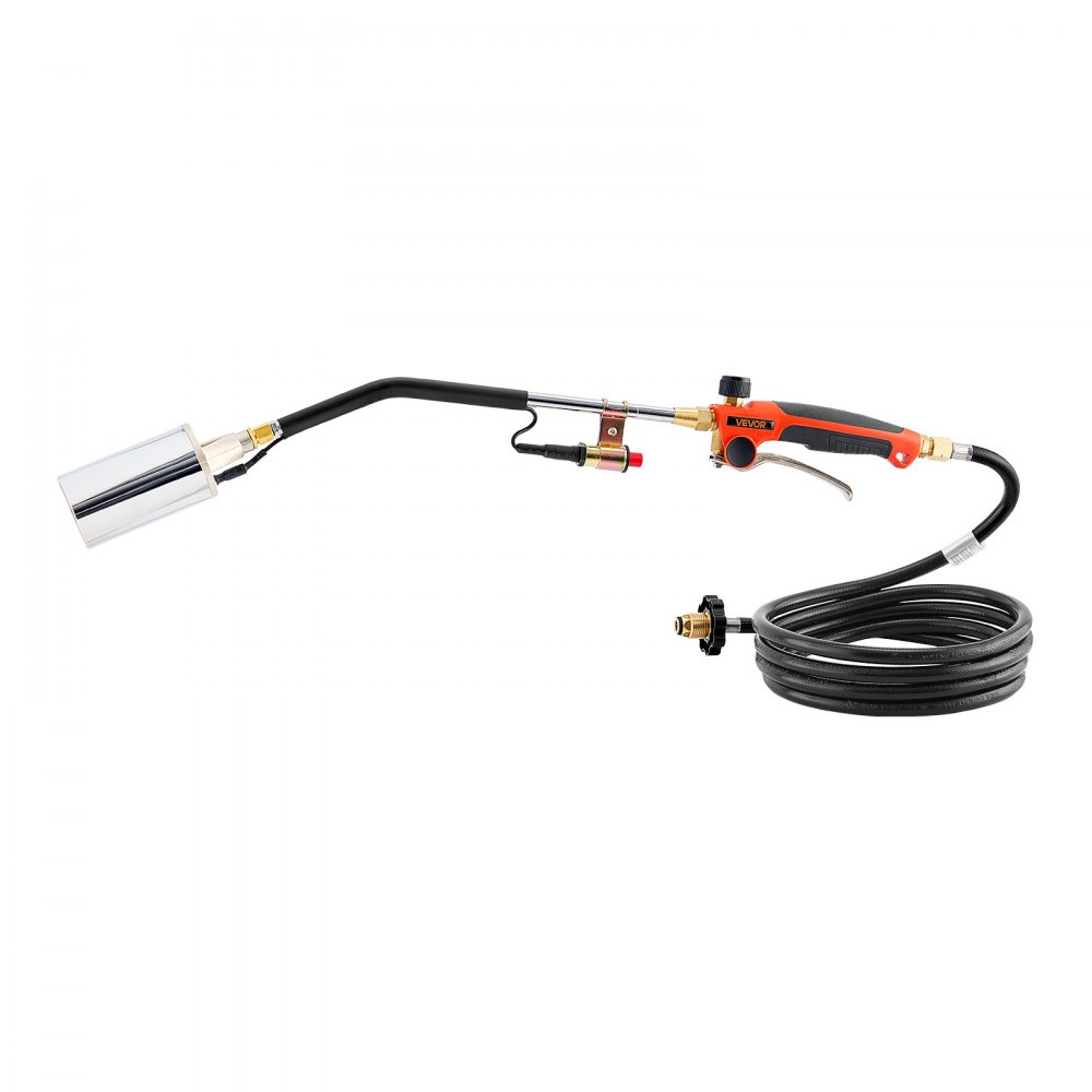 VEVOR Propane Torch Weed Burner, High Output 1,800,000 BTU with 10 ft Hose, Heavy Duty Blow Torch with Adjustable Flame and Turbo Trigger Push Button Igniter, Flamethrower Kit for Garden Ice Snow Road
