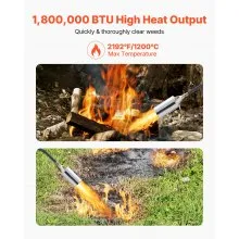 Propane Weed Torch Burner Ice Snow Melter 1800000 BTU 10 ft Hose Portable