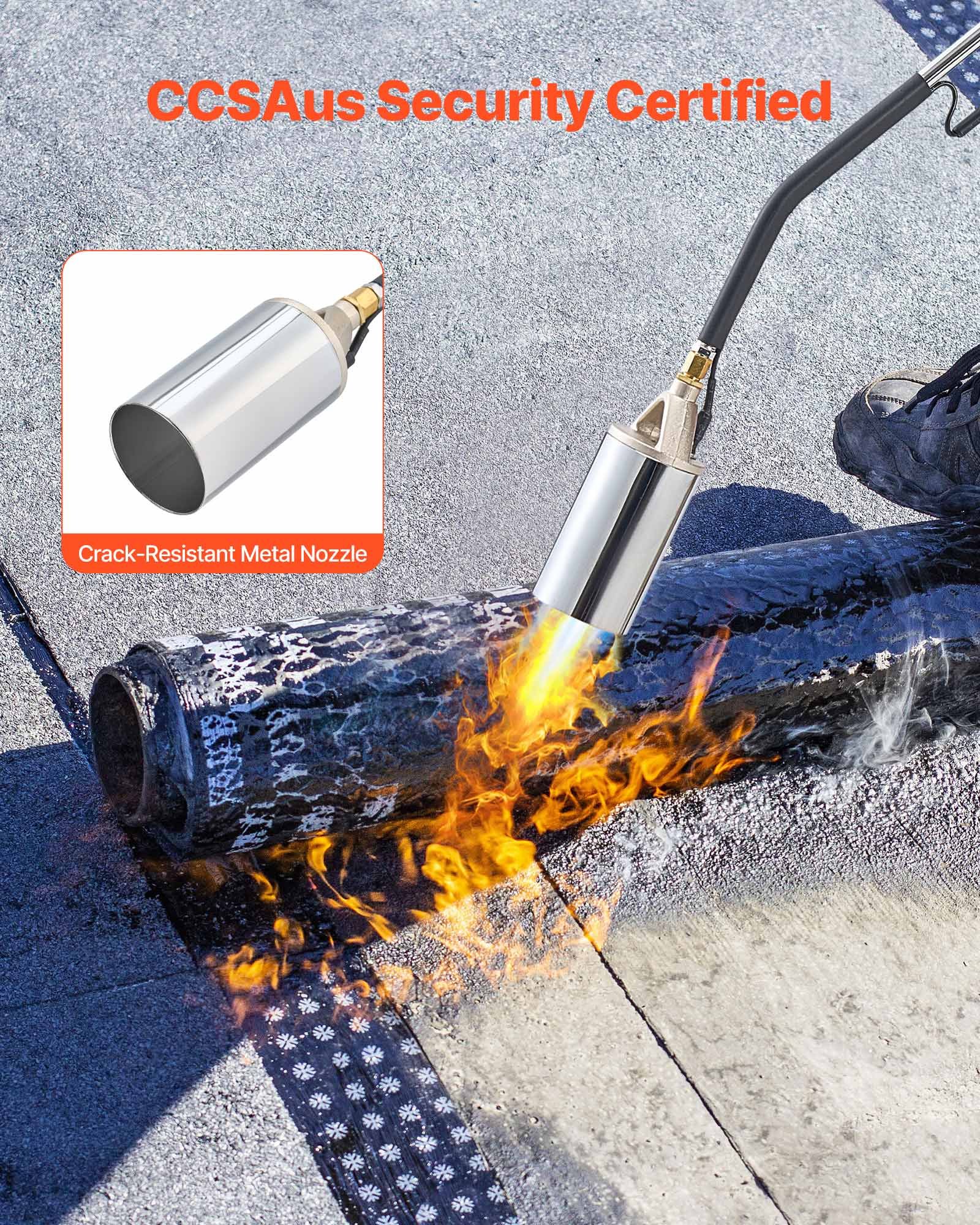 VEVOR Propane Torch Weed Burner, High Output 1,800,000 BTU with 3 m Hose, Heavy Duty Blow Torch with Adjustable Flame and Turbo Trigger Push Button Igniter, Flamethrower Kit for Garden Ice Snow Road