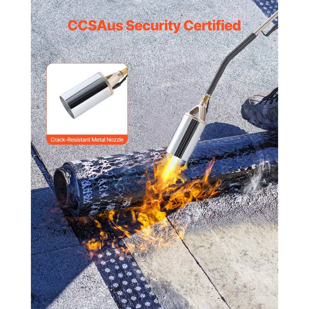 VEVOR Propane Torch Weed Burner, High Output 2,400,000 BTU with 3 m Hose, Heavy Duty Blow Torch with Adjustable Flame and Turbo Trigger Push Button Igniter, Flamethrower Kit for Garden Ice Snow Road