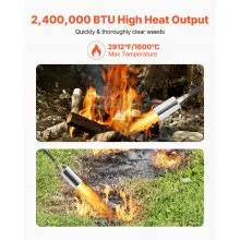 VEVOR Propane Weed Torch Burner Ice Snow Melter 2400000 BTU 3 m Hose Portable