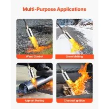VEVOR Propane Weed Torch Burner Ice Snow Melter 2400000 BTU 3 m Hose Portable