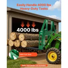 VEVOR Skid Steer Pallet Frame with Hitch Receiver & Spear Sleeves for JD Loaders
