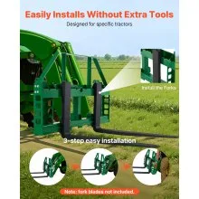 VEVOR Skid Steer Pallet Frame with Hitch Receiver & Spear Sleeves for JD Loaders