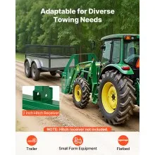 VEVOR Skid Steer Pallet Frame with Hitch Receiver & Spear Sleeves for JD Loaders