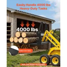 VEVOR Skid Steer Pallet Frame with Hitch Receiver & Spear Sleeves 4000 lbs