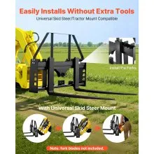 VEVOR Skid Steer Pallet Frame with Hitch Receiver & Spear Sleeves 4000 lbs