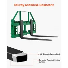 VEVOR Pallet Fork Frame Attachment with 48-inch Skid Steer Forks for JD Tractors
