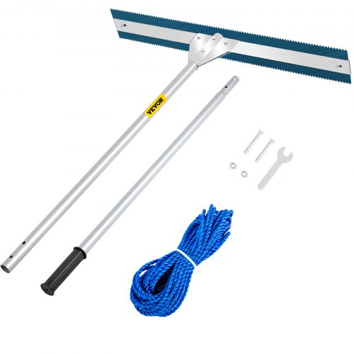VEVOR Lake Weed Cutter, 27" Wide Lake Rake for Weeds, Manganese Steel Serrated Blade Weed Lake Rake, Weed Rake for Lake w/ 2-Section Adjustable Handle Max. 5.64 ft. in Length, for Beach Pond Lake