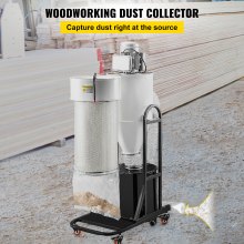 VEVOR Cyclone Dust Collector Woodworking Dust Collector 2HP 220V Heavy Duty