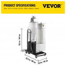 VEVOR Cyclone Dust Collector Woodworking Dust Collector 2HP 220V Heavy Duty