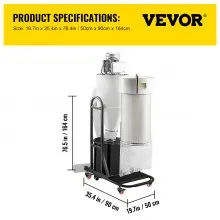 VEVOR Cyclone Dust Collector Woodworking Dust Collector 2HP 220V Heavy Duty
