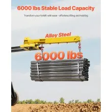 Adjustable Forklift Jib Boom Crane 6000lbs Forklift Mobile Crane with 2 Hooks