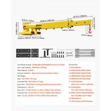 Adjustable Forklift Jib Boom Crane 6000lbs Forklift Mobile Crane with 2 Hooks