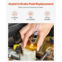 VEVOR Brake Master Bleeder Kit, 17 Pcs, Professional Brake Bleeder Adapter Set with Complete Kit & Handle, Durable Brake Bleeder Adapter for Brake Fluid Filling Fit for Most New & Old Vehicles