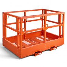 VEVOR Mesh Telehandler Work Platform, 48 x 73.9 Inch, Man Safety Basket, 2000 lbs Capacity, Forklift Telehandler Attachment, Safety Cage, Heavy Duty Carbon Steel, for Most Aerial Jobs Lifting Loader
