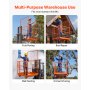 VEVOR Forklift Safety Cage, 1225 x 1148 mm, Heavy Duty Forklift Man Basket, 635.03 kg Capacity Work Platform Lift Basket with Safety Harness, Lock, Wheels, Drain Hole, for Aerial Work Lifting Loader