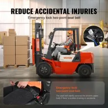 VEVOR Universal Forklift Seat,Tractor Seat with Adjustable Angle Back, Micro Switch and Seatbelt,Wrap-around Forklift Seat for Tractor Loader Excavator