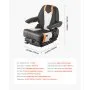 Asiento universal para montacargas VEVOR, asiento con suspensión para tractor con respaldo ajustable, reposabrazos y cinturón de seguridad, asiento plegable seguro con microinterruptor, asiento para cortacésped, excavadora y minicargadora.