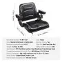 VEVOR Universal Forklift Seat, Fold Down Tractor Seat with Adjustable Angle Back, Micro Switch, Seatbelt and Armrests, 6.3-13.4 inch Slot Tractor Seat for Tractor Loader Excavator